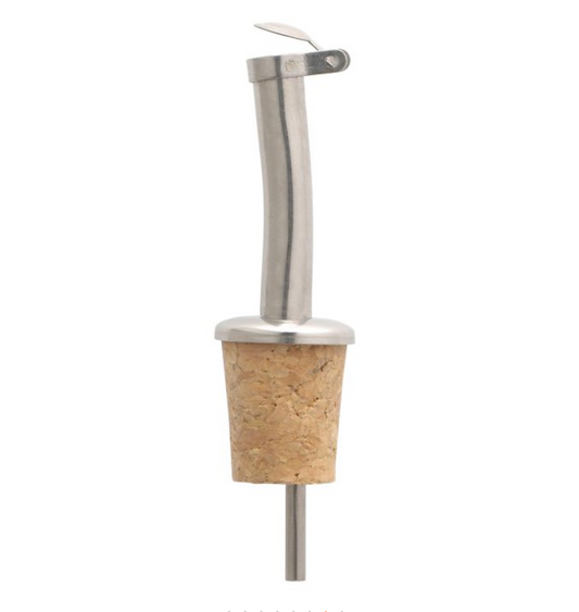 Stainless Steel Pourer with Natural Cork Stopper (Set of 2)